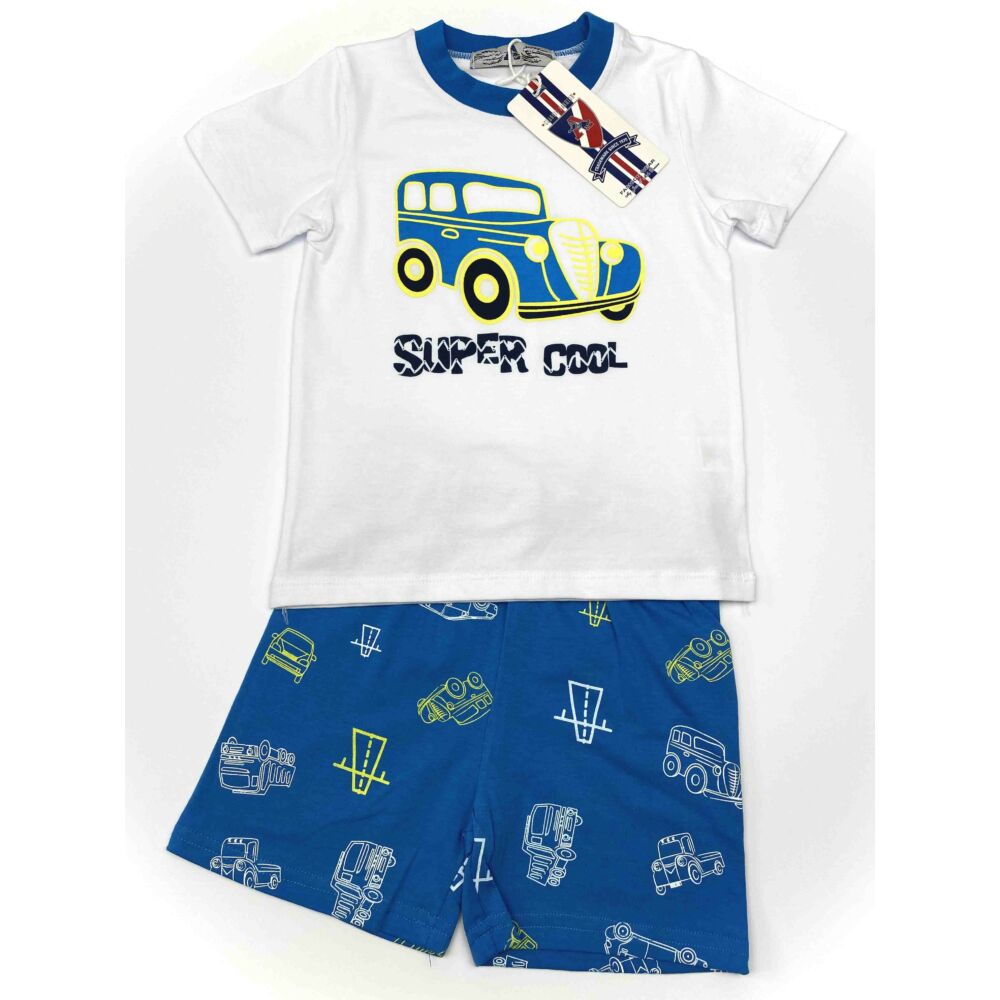 Kisfiú nyári autós pizsama