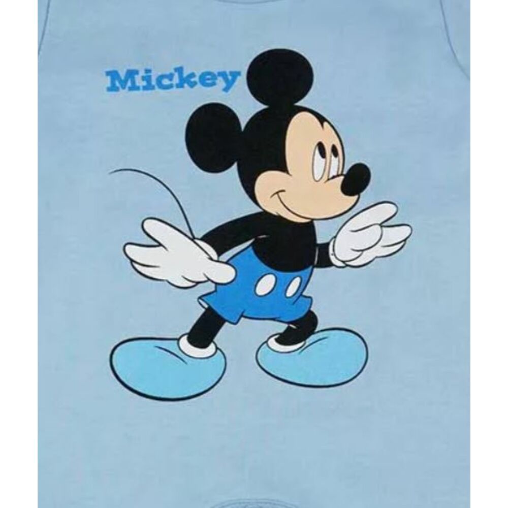 Disney Mickey vékony pamut hosszú ujjú rugdalózó kék színű,közeli kép