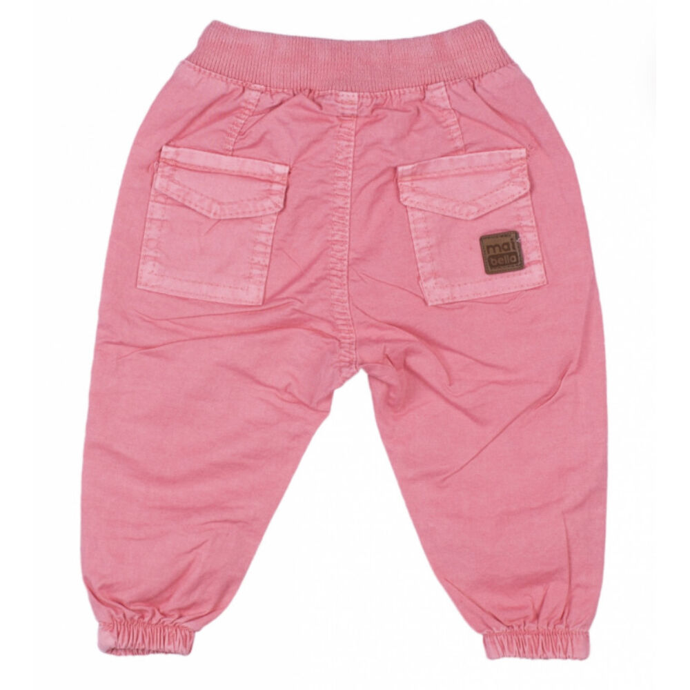 rózsaszín kislány nadrág zsebekkel, dereka és szárvége gumírozott